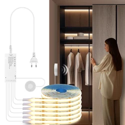 Penetrate Wood Panel Wireless Body Motion Sensor Switch 12V COB LED Strip Light DIY Wardrobe Shelves Pantry Display Cabinet Lamp