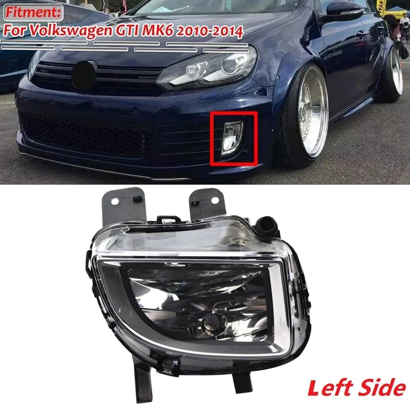 Für golf mk6 jetta gli 2007-2012 linke seite front stoßstange nebels chein werfer stoßstangen lampen klare linse 5 k0941699e