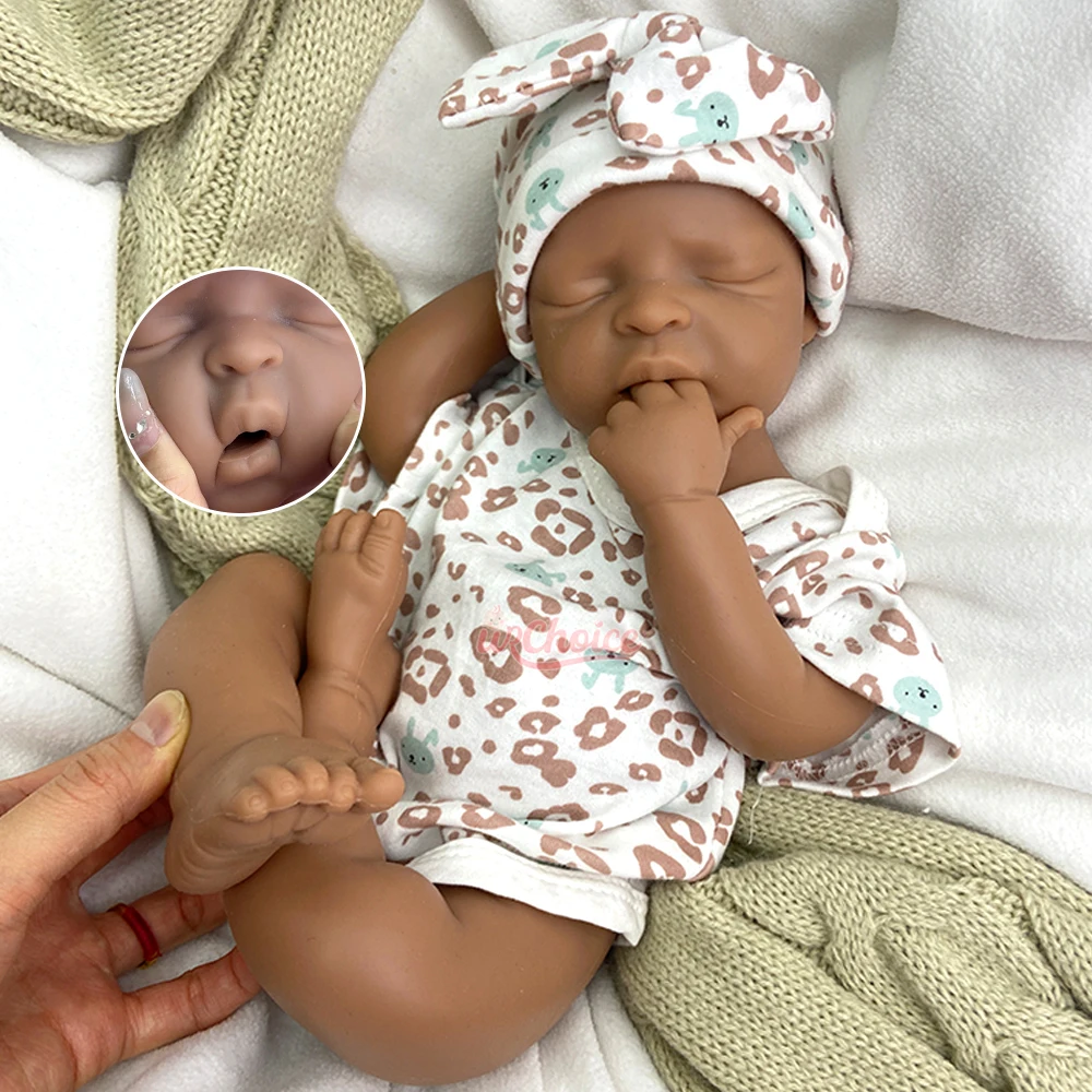 

Flexible 17Inch Full Body Soft Silicone Newborn Baby Girl Handmade Open Mouth Weighted Washable Doll Collection Gift