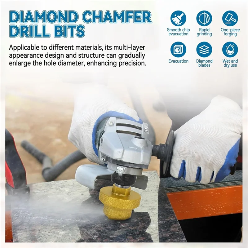 

2 шт. профессиональные алмазные ступенчатые сверла для мраморного камня, 20 мм, 35 мм, 50 мм, фрезы для отверстий-A68E