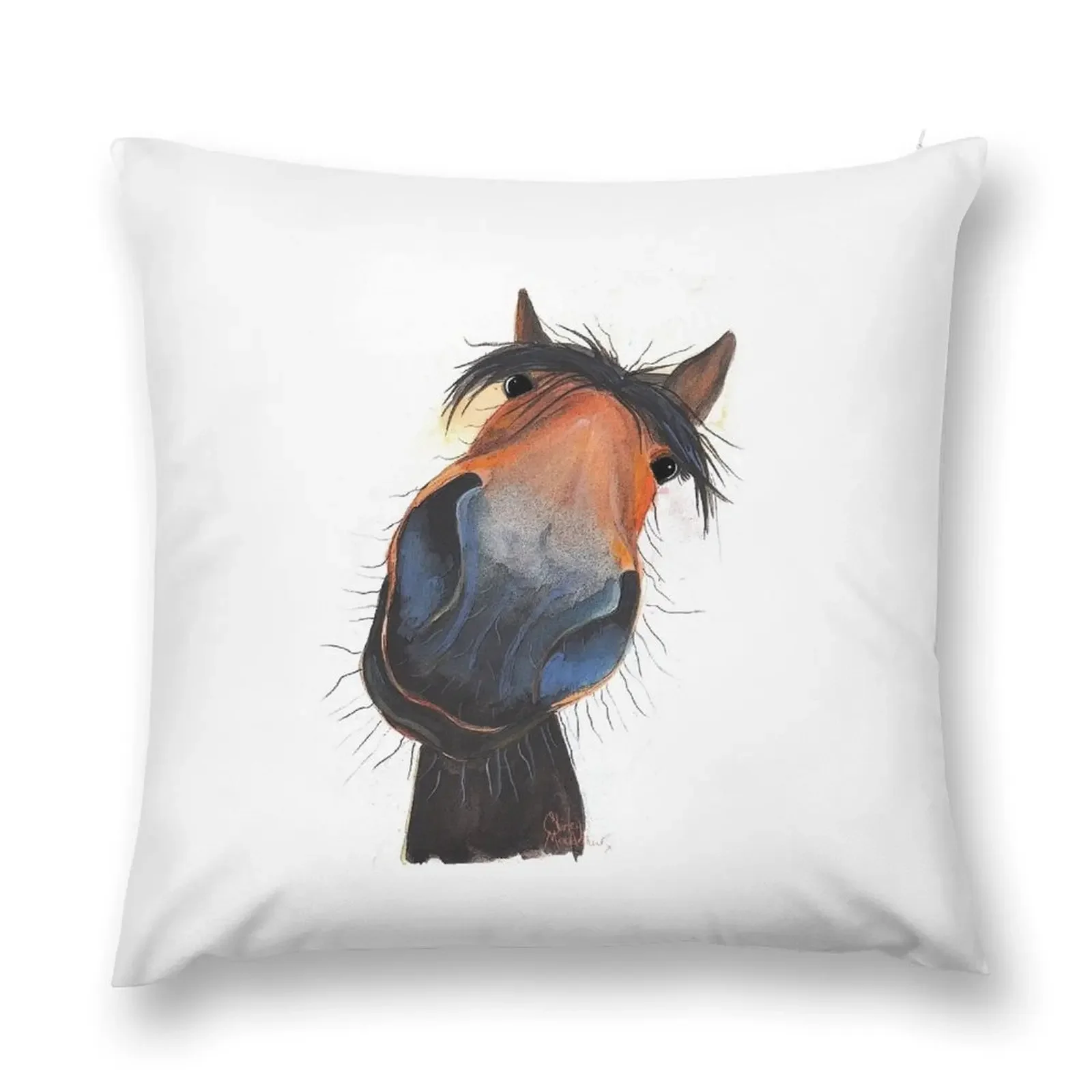 HORSE PRiNT 'HAPPY DAVE' BY SHIRLEY MACARTHUR Throw Pillow Pillowcases Bed Cushions Sofa Pillow Cover pillow