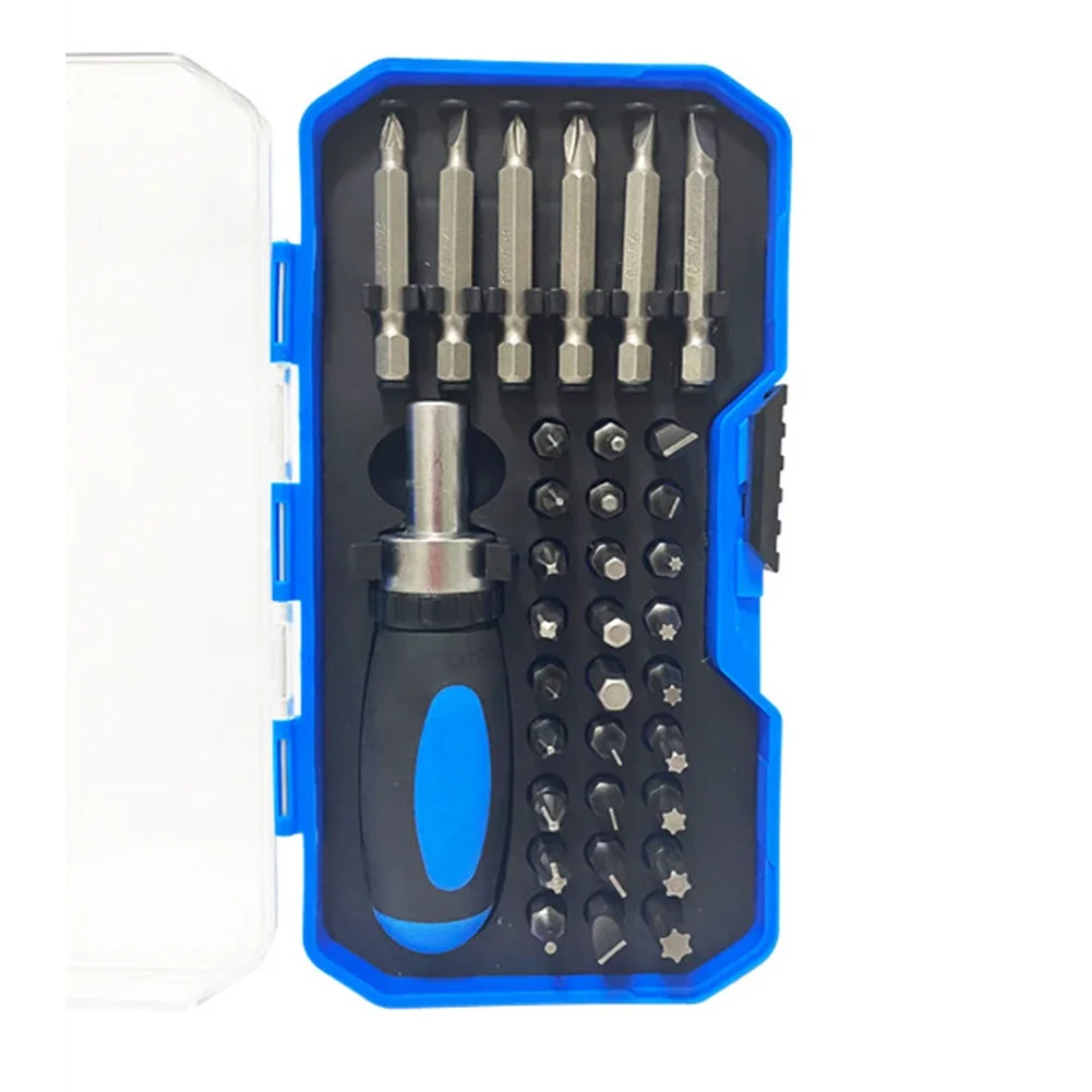 

Screw Heads Extension Ratchet Driver Screwdriver Set Woodworking Foldable Ratchet Adjustment Easy To Carry Portable