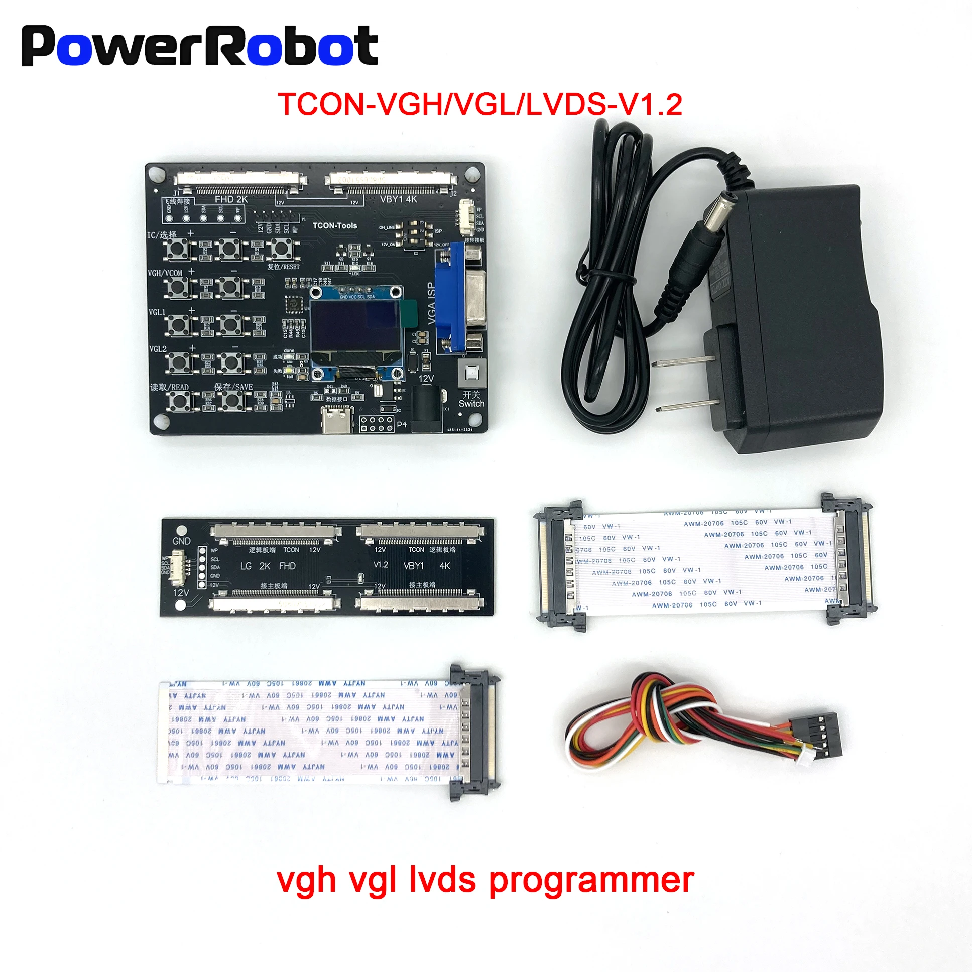 Tcon Vgh Vgl LVDS Vcom Voltage Regulation Programmer Logic Board Tool for LED TV Screen Maintenance and Debugging