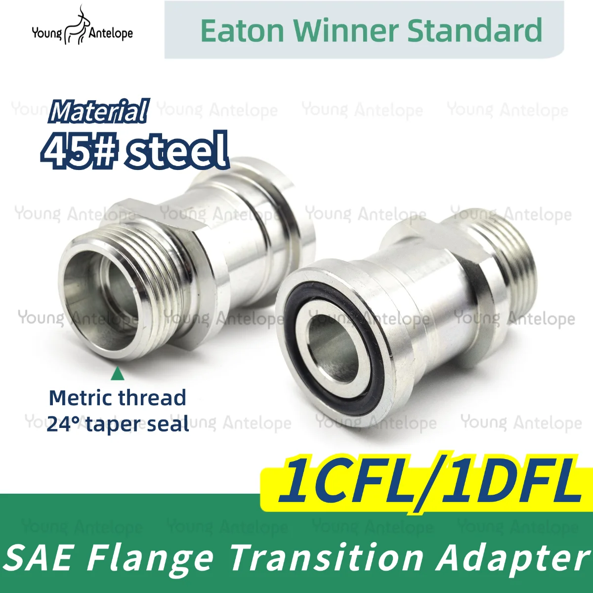 

Eaton Standard 1CFL/1DFL Metric Ferrule Flange Hydraulic Adapter SAE Flange Transition Fitting