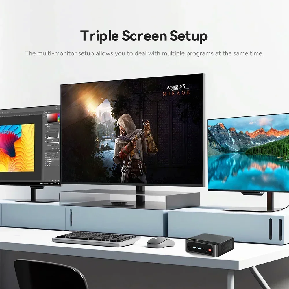 New! Beelink Ryzen7 AMD 5800H SER5 Max Mini PC DDR4 16GB RAM 500GB NVME SSD 5850U 1T support WiFi6 4K Triple Screen Desktop Comp