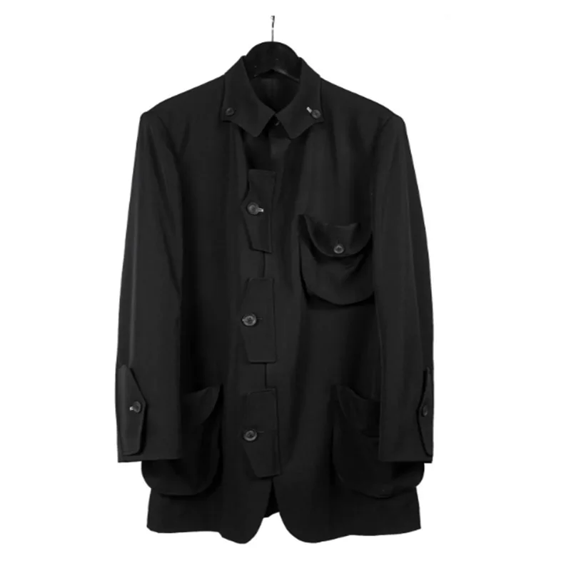 Men's simple and fashionable suit jacket. Large size with texture, casual and relaxed, comfortable men's clothing.