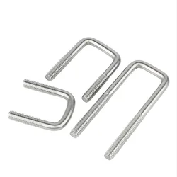 304 Stainless Steel U-Shaped Screw / Right Angle U-Shaped Square Clamp / Square Clamp Pipe Clamp Fixing Clamp Bolt M6M8