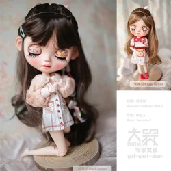 BJD doll wig suitable for Blythe size outer eight bangs big wave curly hair imitation mohair style hair doll accessories