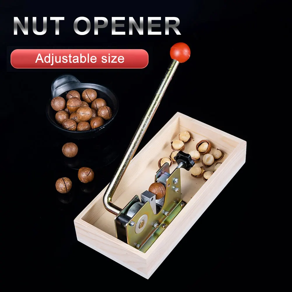 Stainless Steel Walnut Nut Cracker Tool with Wooden Box Manual Nutcracker Nut Tongs Walnuts Open Tool for Walnuts Chestnuts