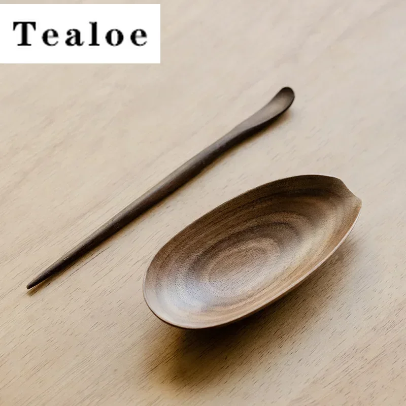 Zen Walnut Pleasure-boat Vessel Tea Scoop Zen Tea Leaf Container Shovel Chahe Appreciation Ladle Chinese Tea Set Supplies Craft