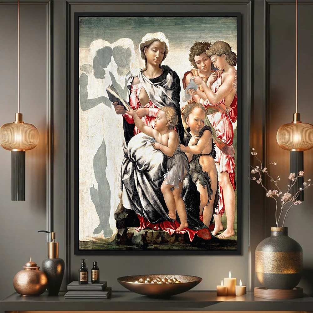 Libyan Sibyles Michelangelo Canvas Oil Painting Prints Wall Art Home Decor Delphic Sibyl Michelangelo Prints Poster Decoration