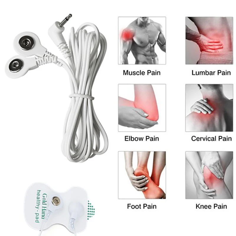 2 Way Machine Massager Button Cable Electrode Electrode PadsStandard Connection Massage For TENS Unit Lead Wires Cables