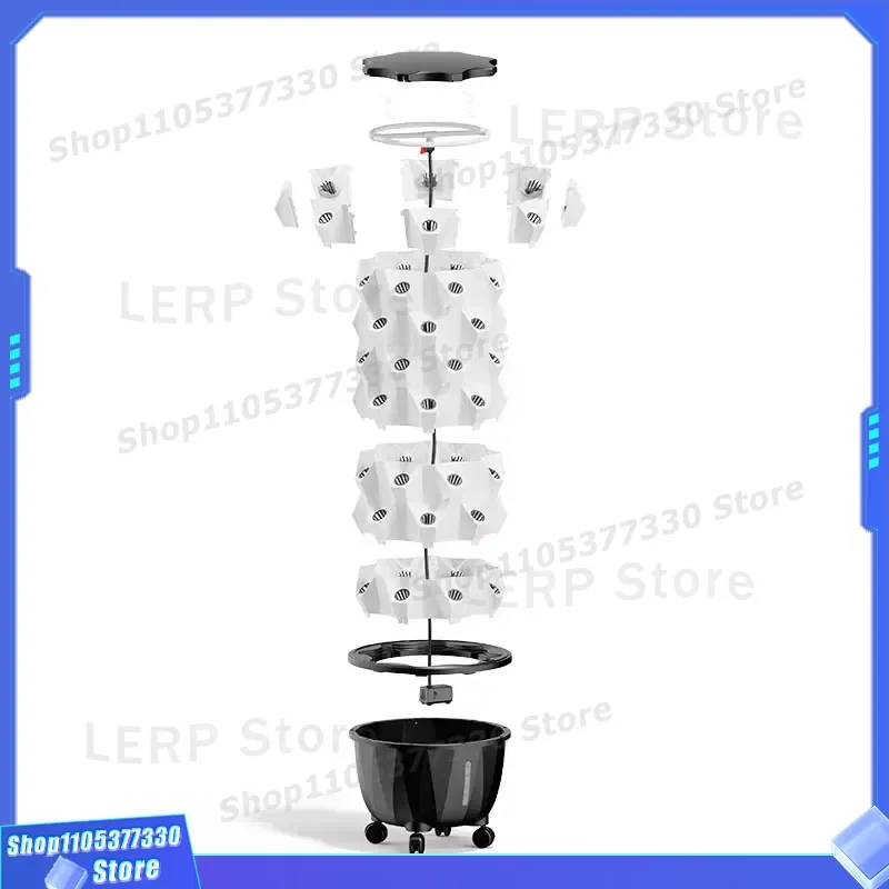 12 Tier Vertical Hydroponic System 65L Wheeled Tank Garden Kit for Vegetable Growing Irrigation Equipment Home Planting