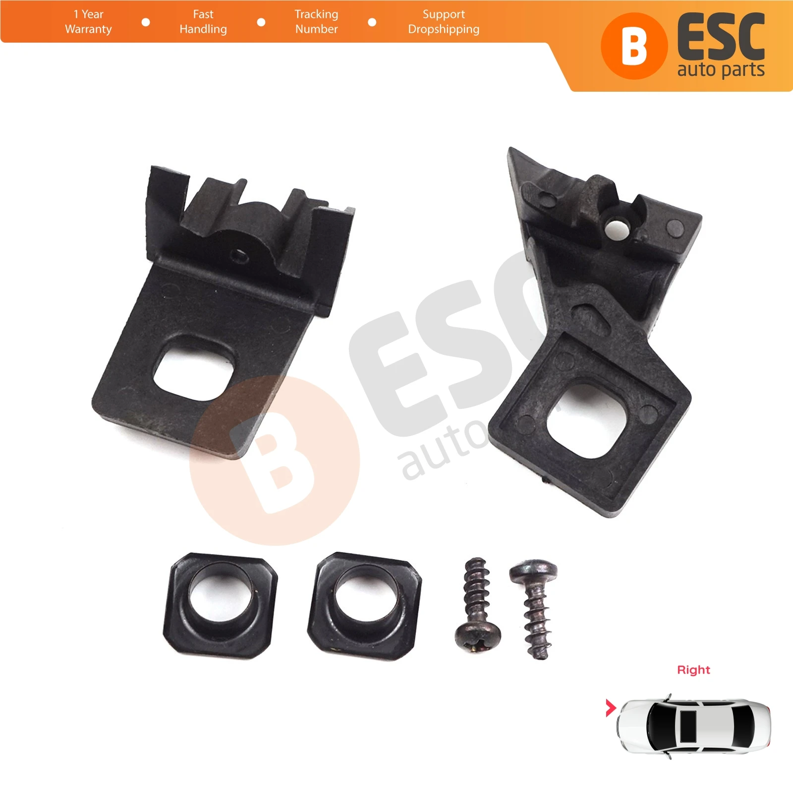 EHL509 Car Headlight Headlamp Housing Repair Mount Holder Bracket Tab Clips Kit Right Side for VW Polo 6N 9N 1994-2008 6Q0998226