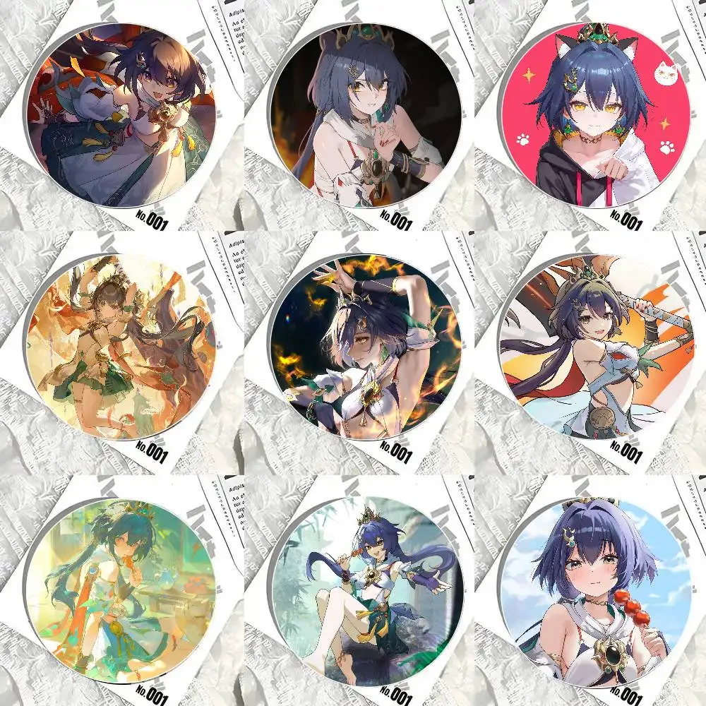 Yunli Animated Game Honkai Star Rail Cartoon Style Badge Brooches On Backpack Decoration Round Enamel Pins For Accessorys