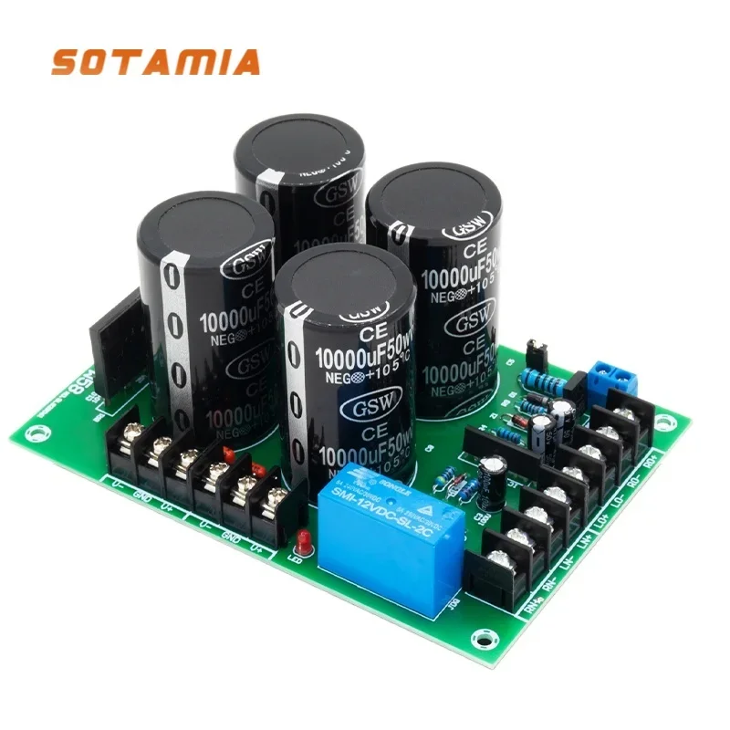 

SOTAMIA 10000UF 50V 25A Rectifier Filter Power Suply with Speaker Protection For LM3886 TDA7293 TDA7294 Power Amplifier Audio