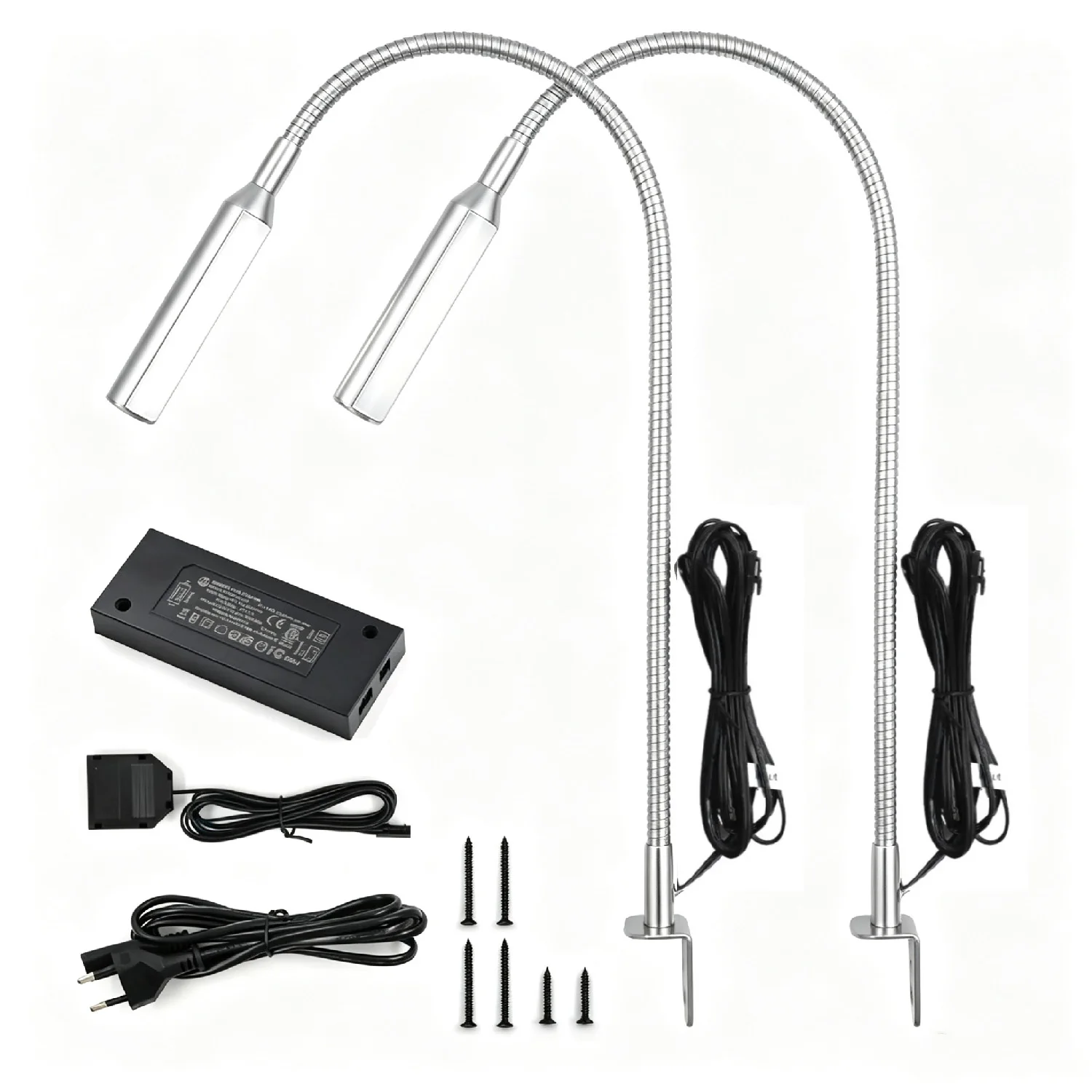 Touch Control LED Wall Reading Lamp Adjustable Bendable Gooseneck Headboard Spotlight For Bedroom Bed Reading Study Working Ligh