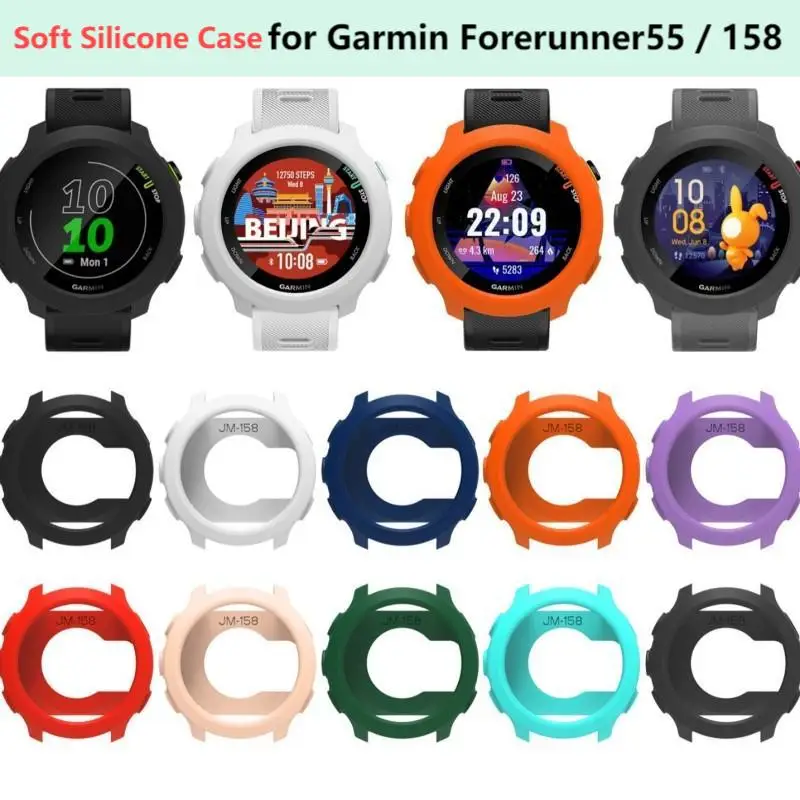 New Soft Silicone Case Cover for Garmin Forerunner 55 /158 Smart Watch Strap Clear Soft Bumper Protector Shell Accessoies