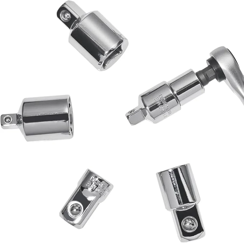 6 قطعة محول مأخذ التوصيل 1/4 "3/8" 1/2 "مجموعة محول الكروم الفاناديوم الصلب اسئلة/مجموعة تحويل المقبس لصيانة السيارات