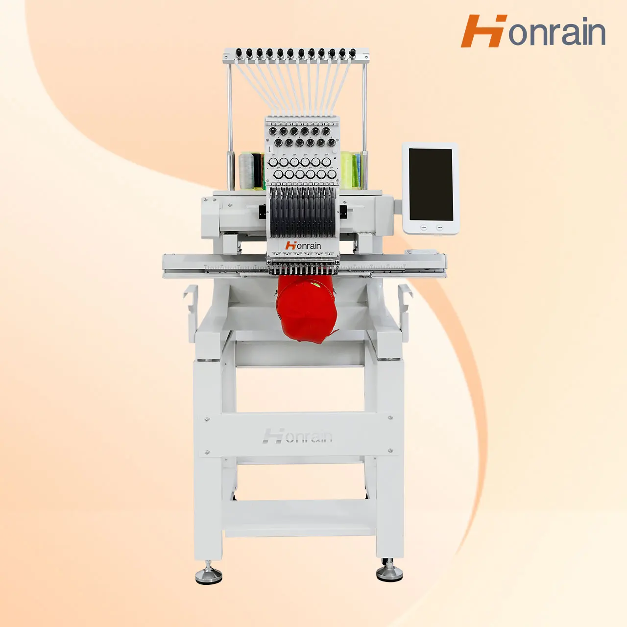 HONRAIN New Single Head 15 Needle Embroidery Machine Motor Bearing Gear Cap Flat Embroidery Machine Commercial Use