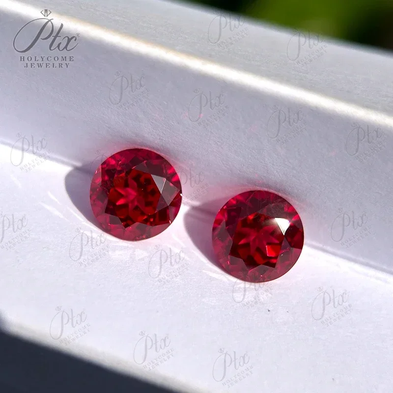 Lab Grown Ruby Round Shape 3-9mm Pigeon Blood Red Color Loose Gems With AGL Certificate Top Quality Stone for Diy Jewelry Making