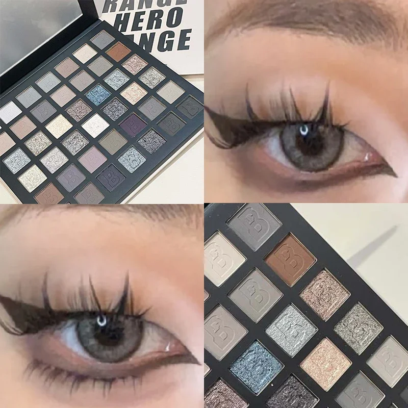 42 Colors Eyeshadow Palette Matte Eyes Makeup Cosmetics Korean Lasting Smoky Matte Pearl Cement Gray Eye Shadow Palette Big Size