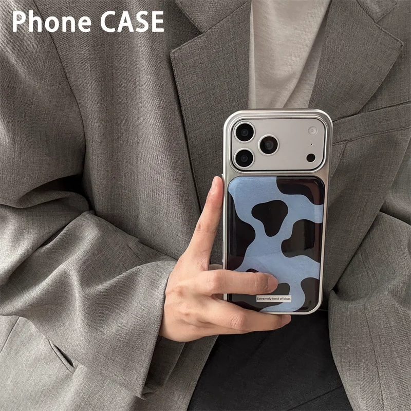 Love Milk Cartoon INS Koreanischer Stil Muster Randverstärkte Epoxid Anti-Sturz Handyhülle für iPhone XR/11/12/13/14/15/16/17 ProMax Hülle