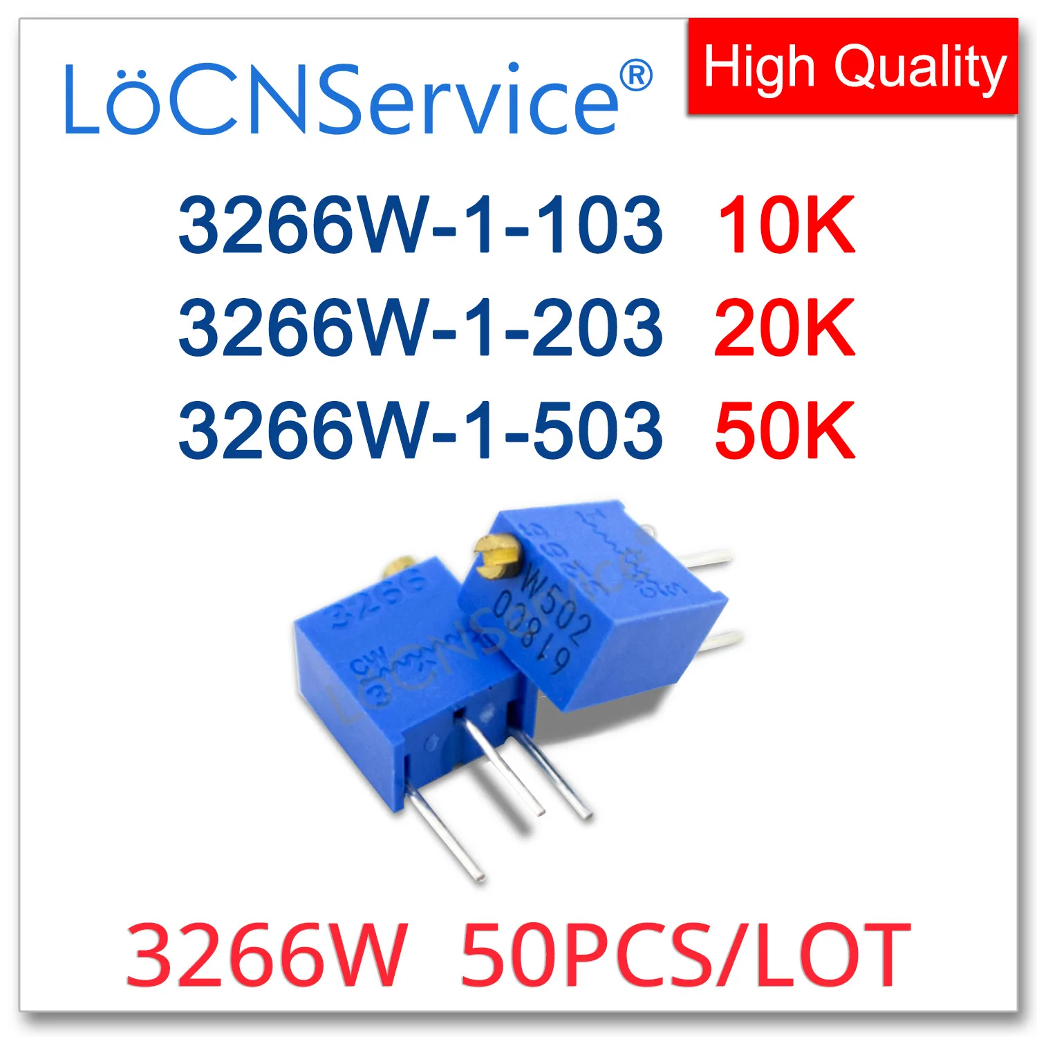 3266W 50PCS 10K 20K 50K Trimming Potentiometer Made in China High Quality 3266W-1-103 3266W-1-203 3266W-1-503 103 203 503