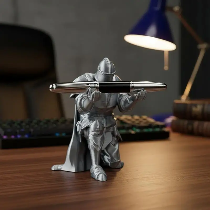 Knight Pen Holder Resin Medieval Armor Desk Organizer Art Supplies For Office Home Decor Arte Pinceles Para Pintar Storage Stand view 4