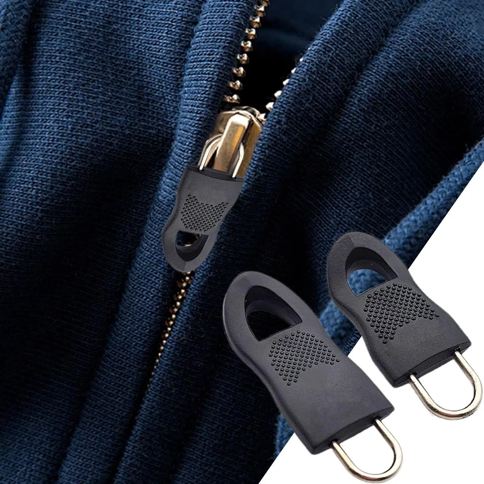 Replacement Zipper Head Tool-free Removable Zipper Puller for Luggage Schoolbag End Fit Rope Tag Clothing Zip Fixer Broken