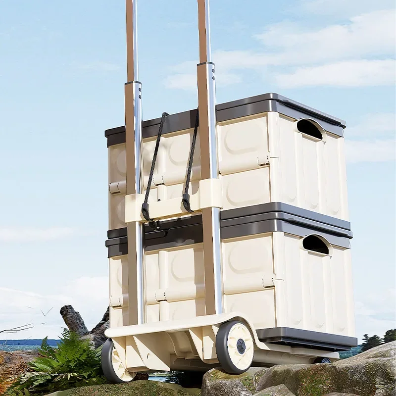 Varilla de tracción para equipaje, carrito pequeño plegable para el hogar, remolque portátil para manipulación de carga, carrito de compras y comestibles