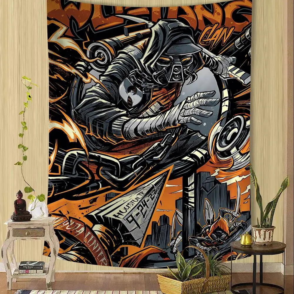 Singer WU-T--TANG Cool CLAN Cartoon Tapestry Bohemian Wall Tapestries Mandala Home Decor