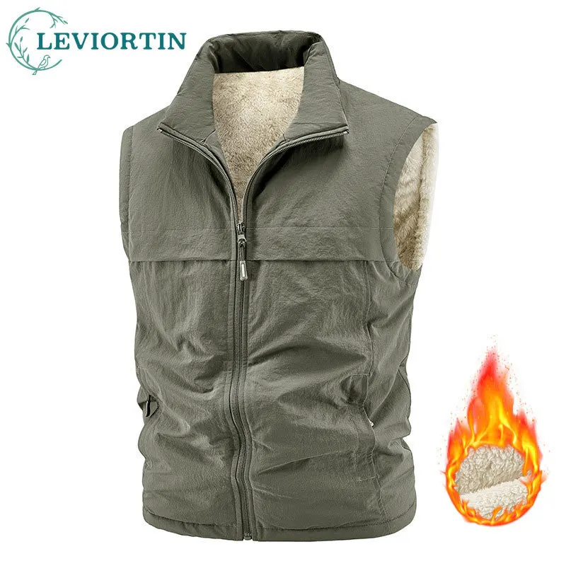 

Новинка 2025 года, зимний и осенний жилет для рыбалки, куртка с утолщенным флисом, спецодежда, жилет из овечьего флиса, флисовая куртка