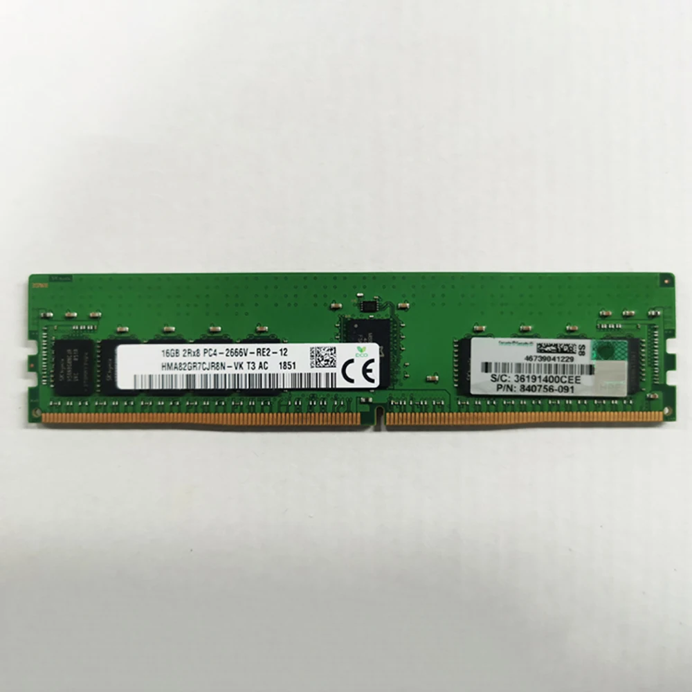 

1 Pcs Server Memory For HP G9 GEN10 840756-091 16GB DDR4 2666 2RX8 PC4-2666V REG ECC RAM