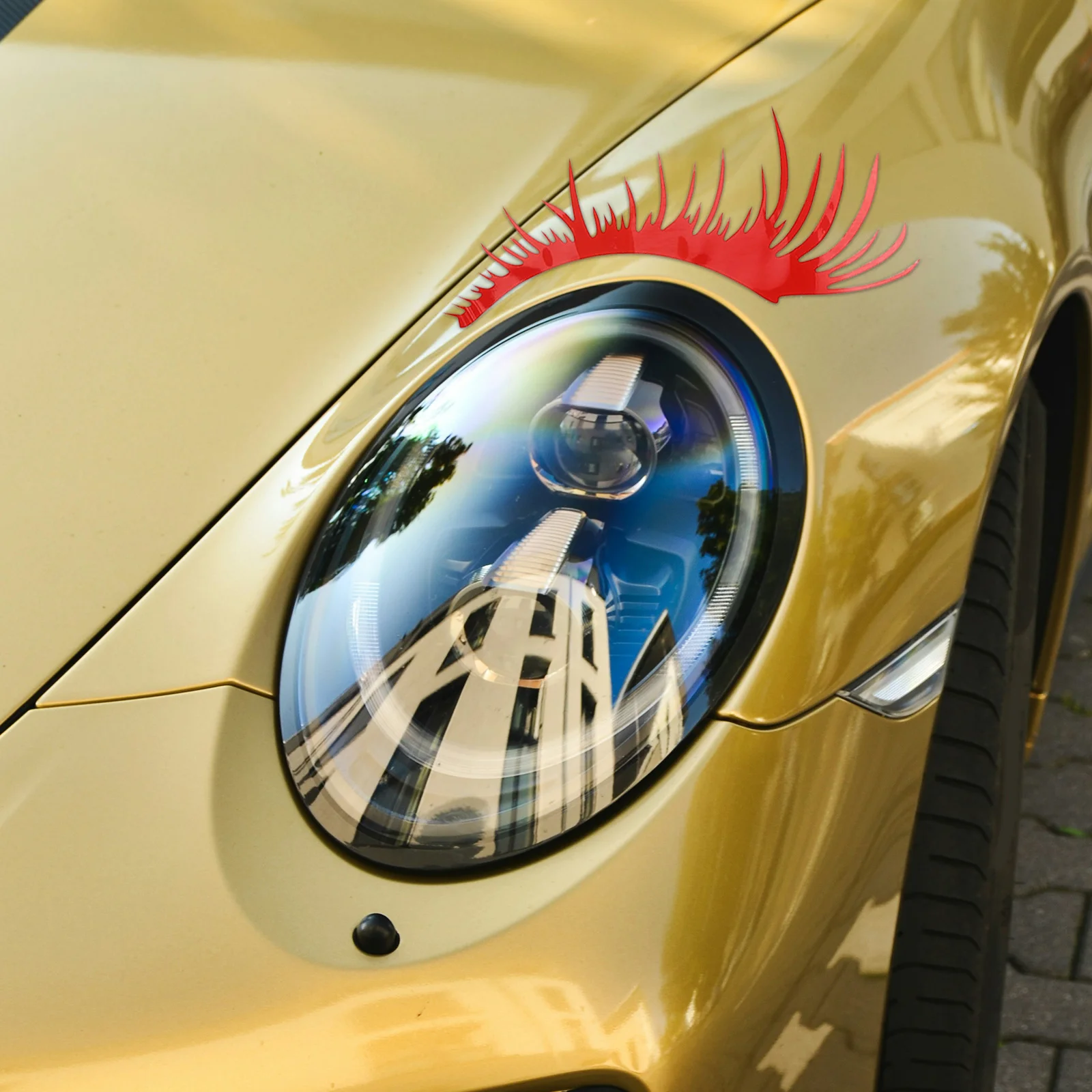 

5Pairs Car Headlight Decal Stickers Eyelashes Reflective Accessories Car Lashes Eyebrow Protective Stickers Headlight Decal