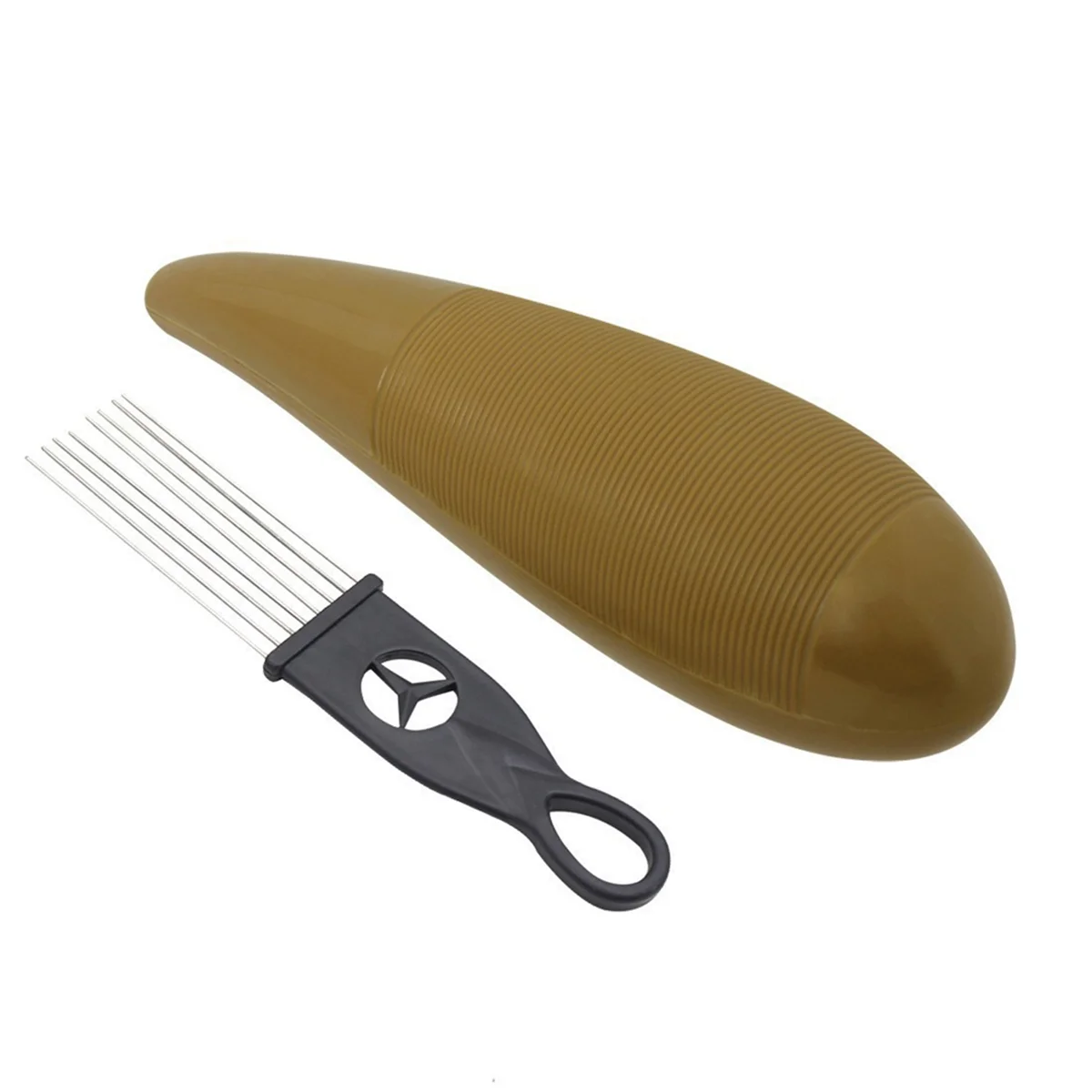 

X55A-Guiro Instrument Fish Shaped Sand Drum Percussion Instrument with 1 Scraper Musical Training Tool Style