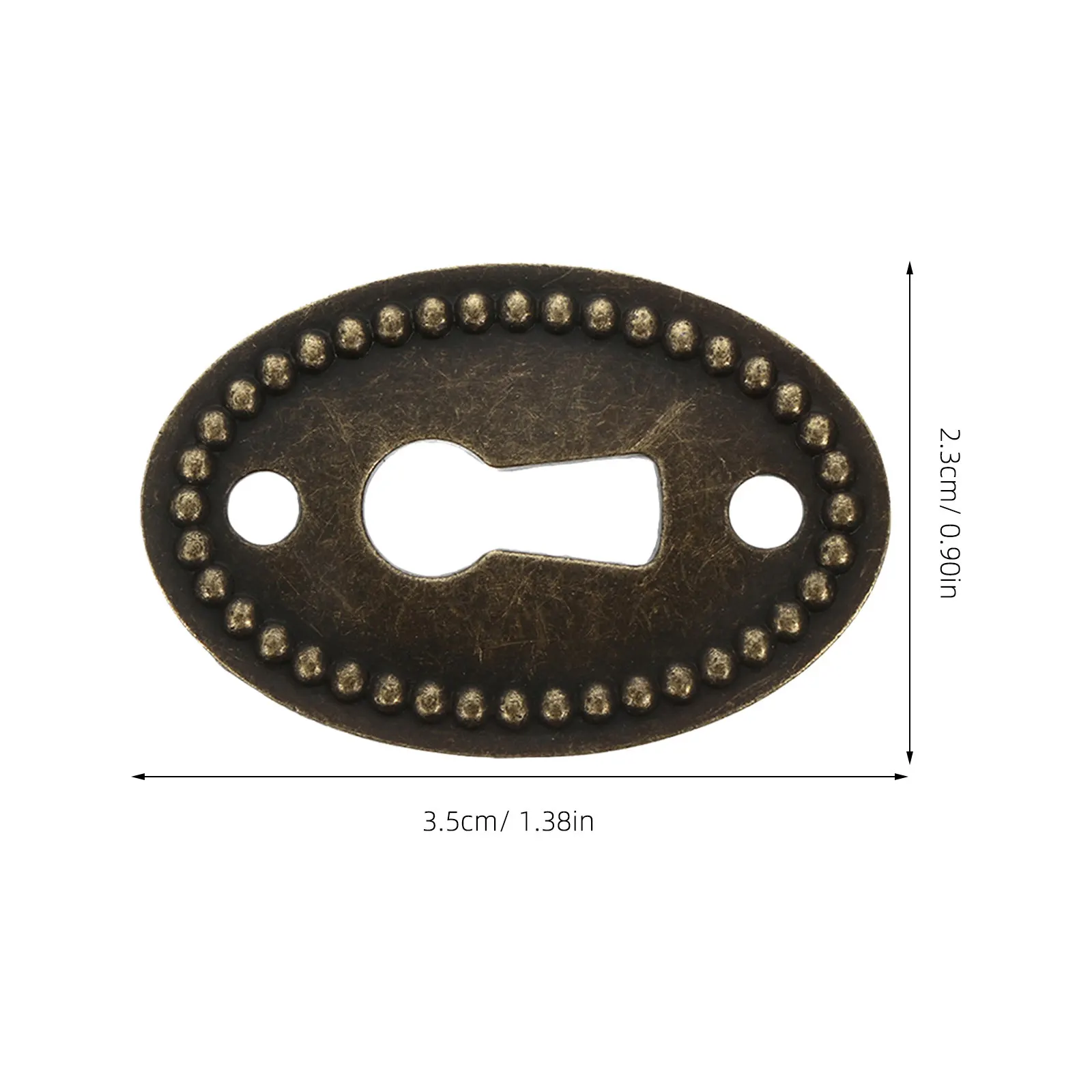 10Pcs Oval Keyhole Cover Plate Zinc Alloy Retro Decorative Escutcheon for Dresser Cabinet Drawer Furniture Home Office