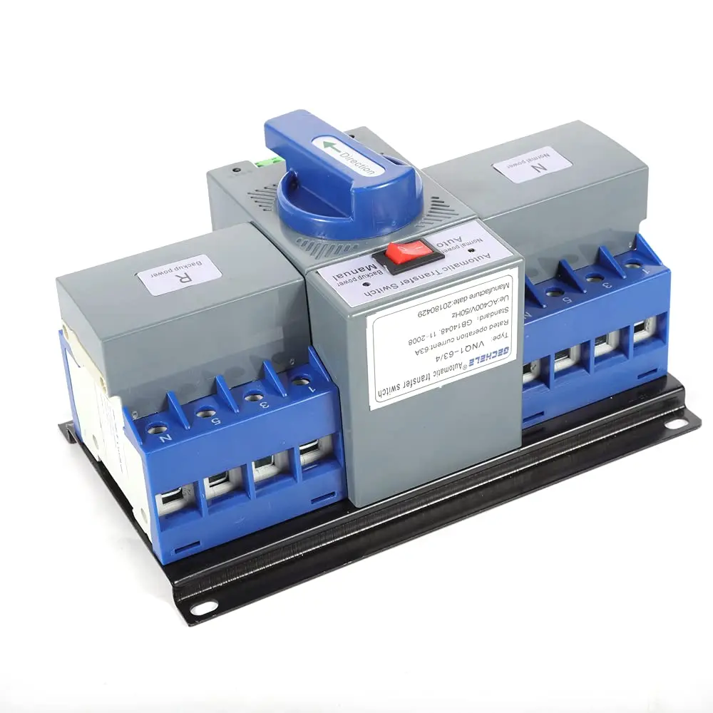 63A 4P Dual Power Automatic Transfer Switch Dual Power Generator Changeover Switch Mini Circuit Breaker Self Cast Conversion