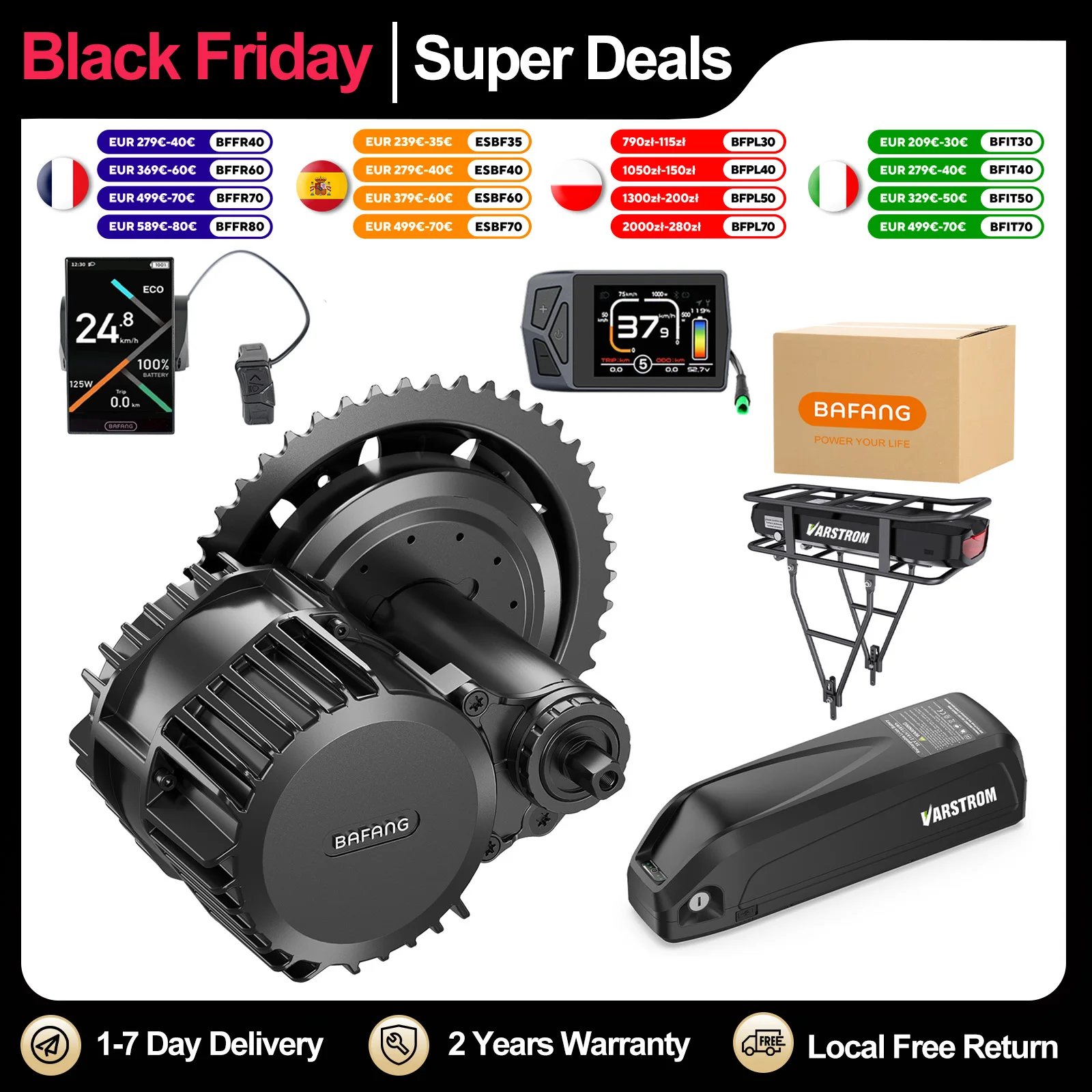 Bafang 750W 250W -1000W moteur d'entraînement central Kit de Conversion de vélo électrique BBS02B BBS02 moteur de vélo électrique 48V 52V 20Ah batterie Hailong