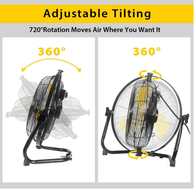 14-Inch 2-In-1 Hogesnelheidsbaan En Aan De Muur Gemonteerde Ventilator Voor Commerciële, Residentiële Sportscholen, Garages, Werkplaatsen