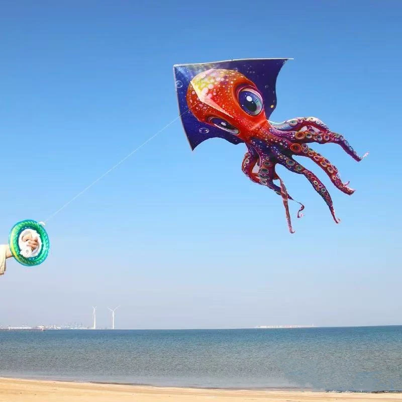 free shipping octopus kites flying for kids Outdoor play toys for boy adults kites flying bird toy Steering wheel gel blaster