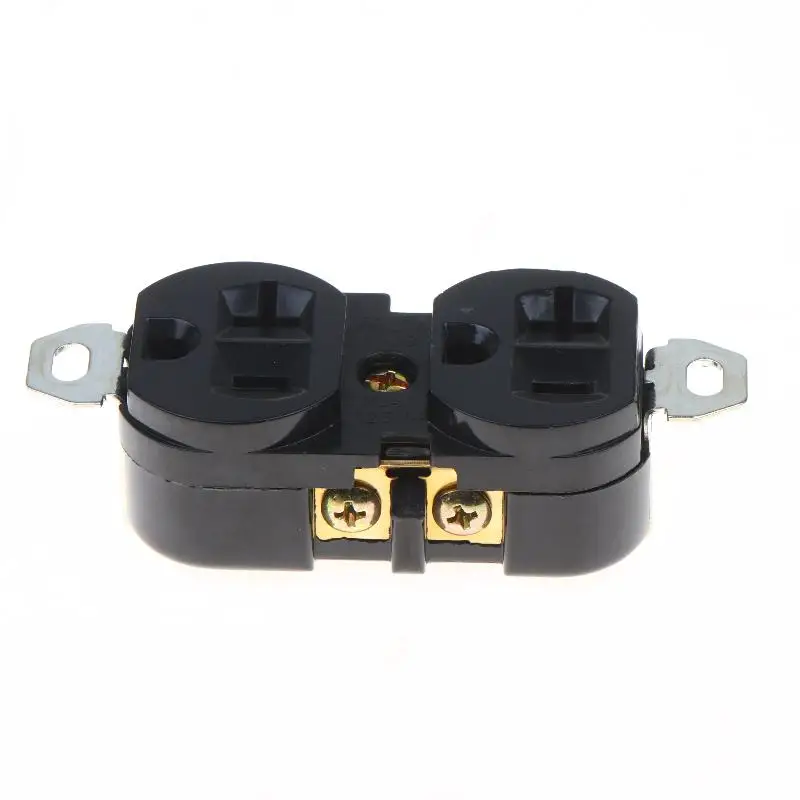 E-09 20A 125V Locking Wiring Connector US Dual Wall Socket Flame Retardant for Shopping Mall Electrical System Renovation