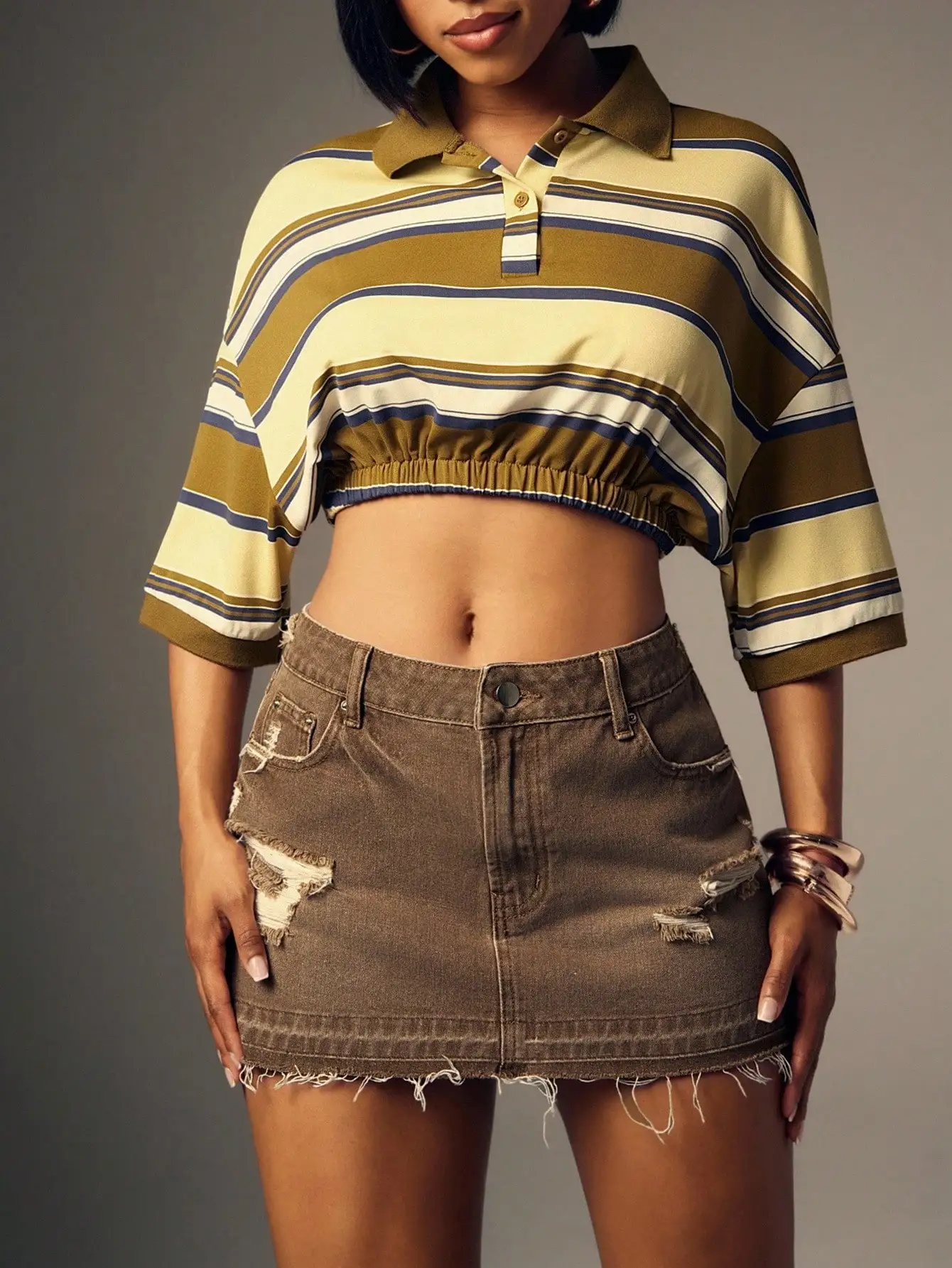 Casual Raw Hem Slant Pocket Micro Mini Denim Skirt