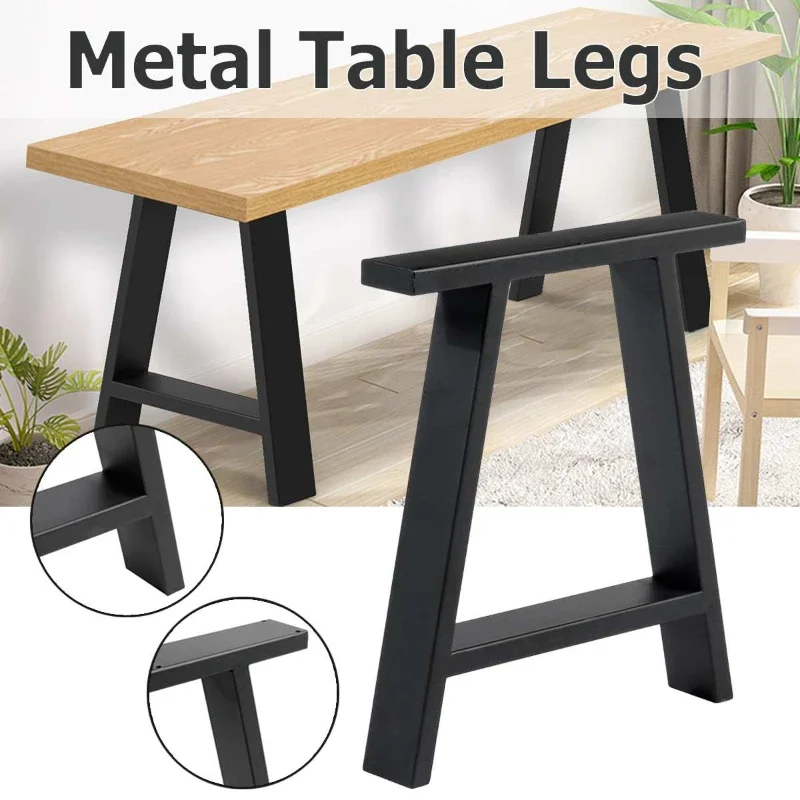 2PCS Industrial Steel Table Legs Metal Table Desk Leg A-Shape Industrial Frame set Furniture Legs Dining Coffee Table Stand Feet