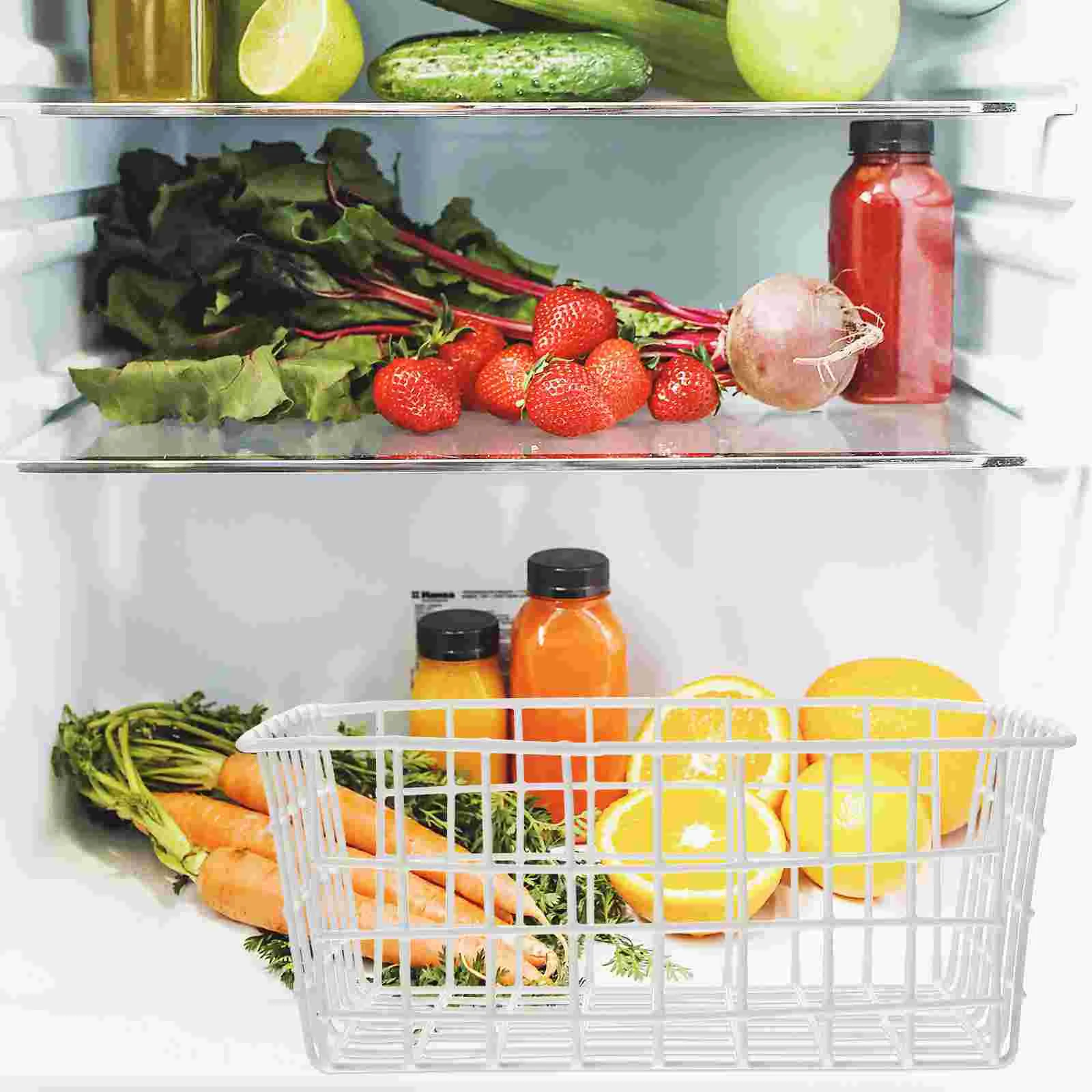 Freezer Storage Basket Baskets Organizer Refrigerator Food Iron Wire Deep Chest