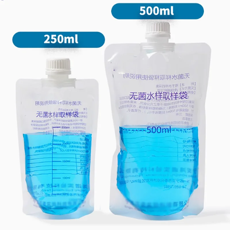 

250/500ml sterile water sample collection bag water quality sampling bag round bottom vertical sampling bag water bag