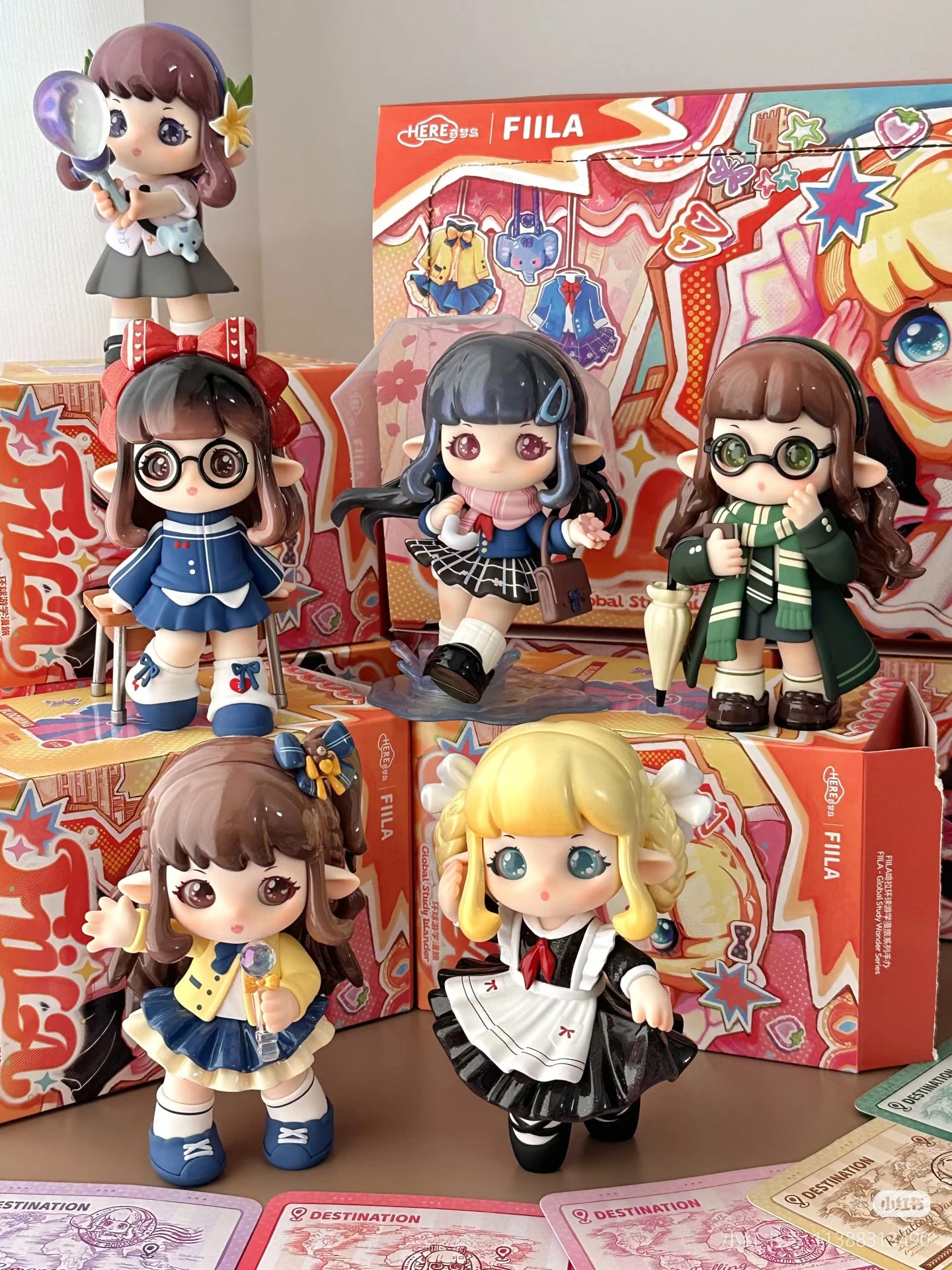 

Fiila Blind Box Figure Global Study Wander Series Collection Kawaii Anime Doll Desktop Decoration Trendy Toy Gift Anime Lovers
