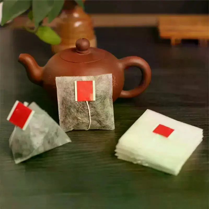 Degradable Corn Fiber Heat-sealable Empty Tea Bags With String Filter Paper Teabags Disposable Transparent Teabags 100Pcs