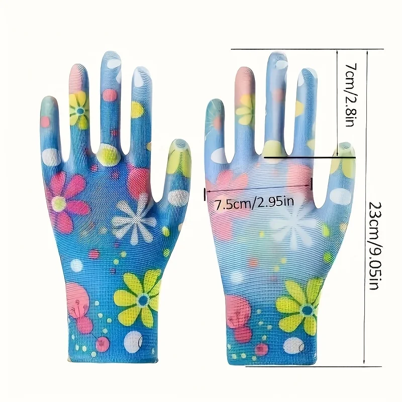 10 قطع من قفازات النايلون، قفازات للفصول الأربعة، قفازات نسائية، قفازات مطبوعة، قفازات متعددة الأغراض