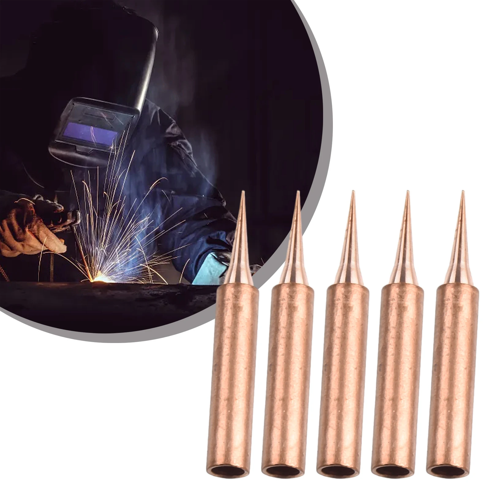 Aa5pcs 900M-T CopperSoldering Iron Tips -free Welding Solder Tip 933.907.951 Nozzle Welding Head Pure Copper